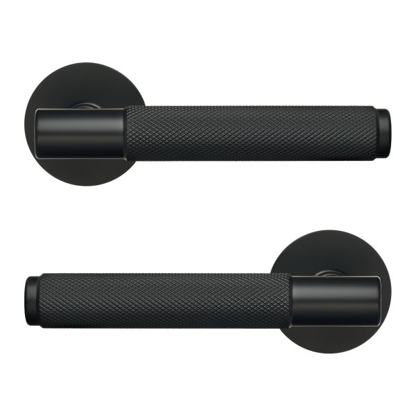Ручки дверные ALLUR ART COLLECTION "UNICO" BLACK (51150), цвет матовый черный. (Комплект ручек 2 шт)