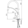 FRAP смеситель для кухни шаровый D35мм F4552-6 гибкий излив, латунь, черный