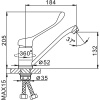 FRAP смеситель для кухни шаровый D40мм F4554-2 хирургический , излив 15см