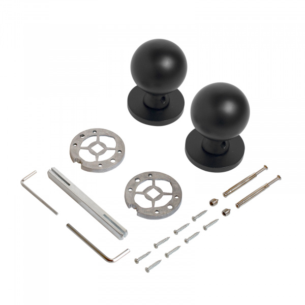 Ручки дверные ALLUR ART COLLECTION "SFERA" BL (59150), цвет матовый черный. (Комплект ручек 2 шт)