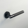 Ручки дверные ALLUR ART COLLECTION "UNICO" BLACK (51150), цвет матовый черный. (Комплект ручек 2 шт)