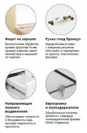 Зеркальный шкаф "Олеандр-2  1000 " свет ЛЮКС STYLE LINE РЕЛЬЕФ ПАСТЕЛЬ